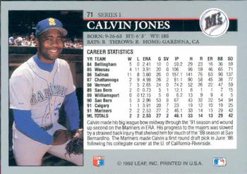 1992 Leaf #71 Calvin Jones Back