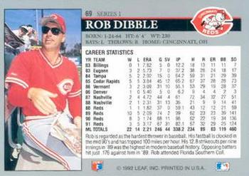 1992 Leaf #69 Rob Dibble Back