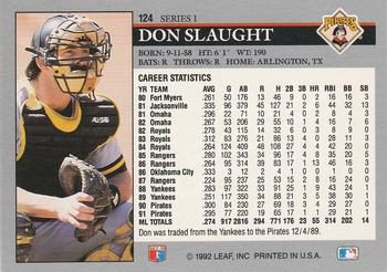 1992 Leaf #124 Don Slaught Back