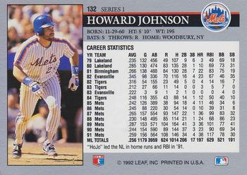 1992 Leaf #132 Howard Johnson Back