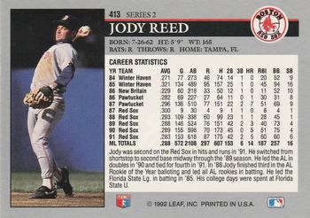1992 Leaf #413 Jody Reed Back