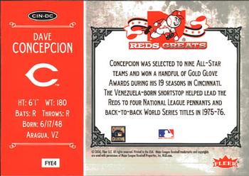 2006 Fleer Greats of the Game - Reds Greats #CIN-DC Dave Concepcion Back