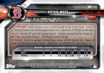 2018 Bowman Draft - Blue #BD-172 Bryan Mata Back