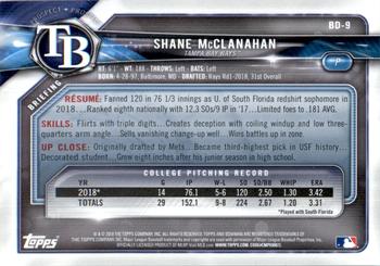 2018 Bowman Draft - Green #BD-9 Shane McClanahan Back