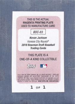 2018 Bowman Draft - Printing Plates Magenta #BD-83 Kevon Jackson Back