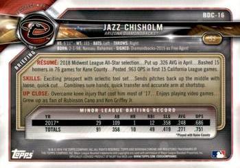 2018 Bowman Draft - Chrome #BDC-16 Jazz Chisholm Back