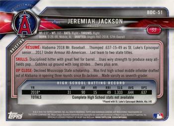 2018 Bowman Draft - Chrome #BDC-51 Jeremiah Jackson Back