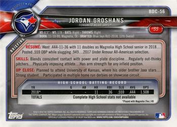 2018 Bowman Draft - Chrome #BDC-56 Jordan Groshans Back