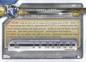 2018 Bowman Draft - Chrome #BDC-142 Daniel Lynch Back
