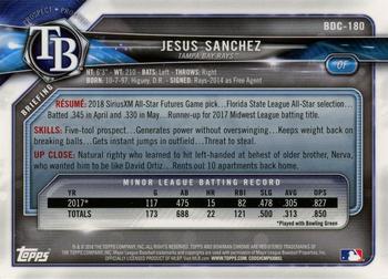 2018 Bowman Draft - Chrome #BDC-180 Jesus Sanchez Back