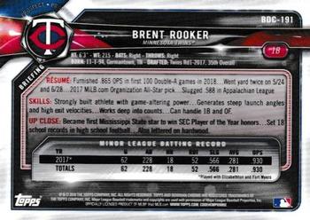2018 Bowman Draft - Chrome #BDC-191 Brent Rooker Back