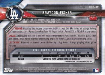 2018 Bowman Draft - Chrome Refractors #BDC-82 Braydon Fisher Back