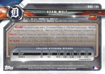 2018 Bowman Draft - Chrome Refractors #BDC-185 Adam Wolf Back