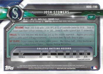 2018 Bowman Draft - Chrome Refractors #BDC-190 Josh Stowers Back