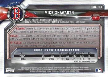 2018 Bowman Draft - Chrome Gold Refractor #BDC-101 Mike Shawaryn Back