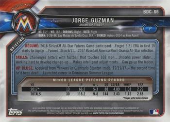 2018 Bowman Draft - Chrome Orange Refractor #BDC-66 Jorge Guzman Back