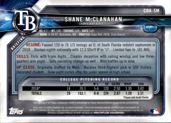 2018 Bowman Draft - Chrome Draft Pick Autographs #CDA-SM Shane McClanahan Back