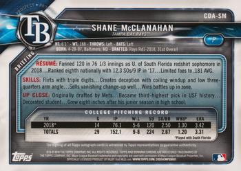 2018 Bowman Draft - Chrome Draft Pick Autographs Purple Refractor #CDA-SM Shane McClanahan Back