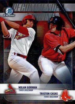 2018 Bowman Draft - Recommended Viewing #RV-GC Nolan Gorman / Triston Casas Front