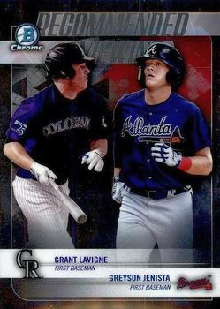 2018 Bowman Draft - Recommended Viewing #RV-LJ Grant Lavigne / Greyson Jenista Front