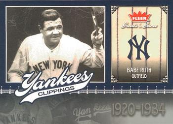 2006 Fleer Greats of the Game - Yankee Clippings #NYY-BR Babe Ruth Front