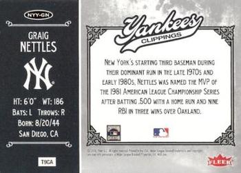 2006 Fleer Greats of the Game - Yankee Clippings #NYY-GN Graig Nettles Back
