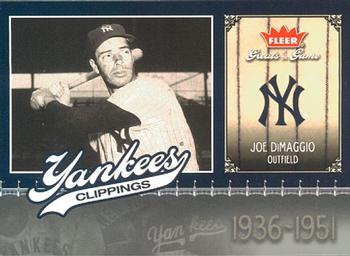 2006 Fleer Greats of the Game - Yankee Clippings #NYY-JD Joe DiMaggio Front