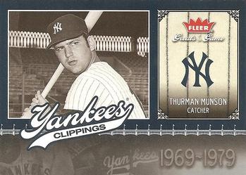 2006 Fleer Greats of the Game - Yankee Clippings #NYY-TM Thurman Munson Front