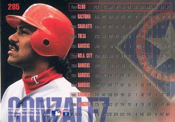 1995 Fleer - Promos #285 Juan Gonzalez Back