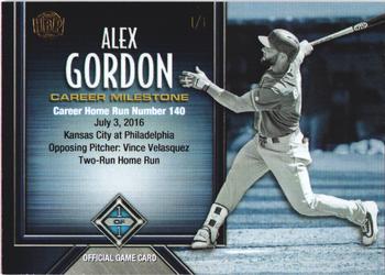 2017 Honus Bonus Fantasy Baseball - Career Stats Alex Gordon 151 Home Runs #140 Alex Gordon Front