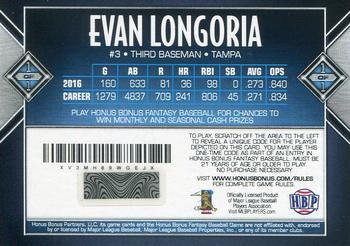 2017 Honus Bonus Fantasy Baseball - Career Stats Evan Longoria 241 Home Runs #215 Evan Longoria Back