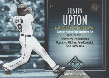 2017 Honus Bonus Fantasy Baseball - Career Stats Justin Upton 221 Home Runs #92 Justin Upton Front