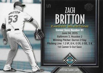 2017 Honus Bonus Fantasy Baseball - Career Stats Zach Britton 120 Saves #51 Zach Britton Front