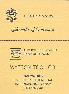 1977 Sertoma Stars Collectors' Issue #NNO Brooks Robinson Back