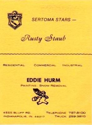 1977 Sertoma Stars Collectors' Issue #NNO Rusty Staub Back