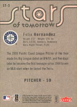 2006 Fleer - Stars of Tomorrow #ST-3 Felix Hernandez Back