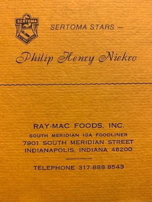 1977 Sertoma Stars Collectors' Issue - Dark Version #NNO Phil Niekro Back