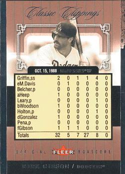 2005 Fleer Classic Clippings - Official Box Score #5CC Kirk Gibson Front