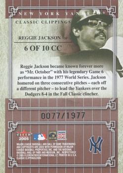 2005 Fleer Classic Clippings - Official Box Score #6CC Reggie Jackson Back