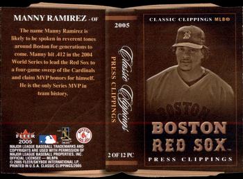 2005 Fleer Classic Clippings - Press Clippings #2PC Manny Ramirez Back