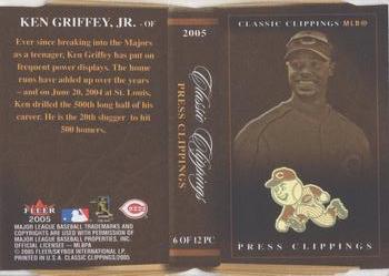 2005 Fleer Classic Clippings - Press Clippings #6PC Ken Griffey Jr. Back