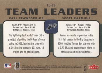 2006 Fleer - Team Leaders #TL-26 Carl Crawford / Scott Kazmir Back