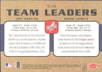 2006 Fleer - Team Leaders #TL-14 Jeff Kent / Derek Lowe Back