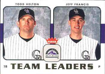 2006 Fleer - Team Leaders #TL-9 Todd Helton / Jeff Francis Front