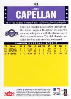 2006 Fleer Tradition #41 Jose Capellan Back