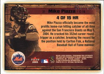 2005 Fleer National Pastime - Historical Record #4HR Mike Piazza Back