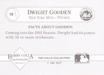 1991 The Colla Collection Dwight Gooden #10 Dwight Gooden Back