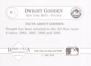 1991 The Colla Collection Dwight Gooden #11 Dwight Gooden Back