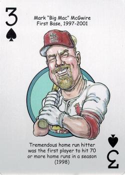 2014 Hero Decks St Louis Cardinals Baseball Heroes Playing Cards #3♠ Mark McGwire Front