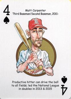 2014 Hero Decks St Louis Cardinals Baseball Heroes Playing Cards #4♠ Matt Carpenter Front